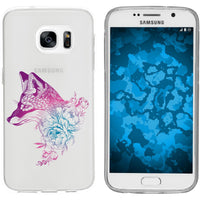 Galaxy S7 Silikon-Hülle Floral Fuchs M1-6 Case