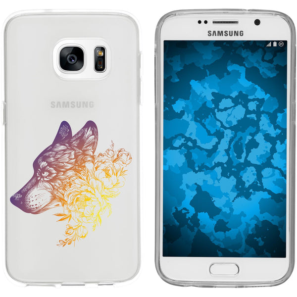 Galaxy S7 Silikon-Hülle Floral Wolf M3-3 Case