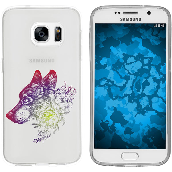 Galaxy S7 Silikon-Hülle Floral Wolf M3-5 Case