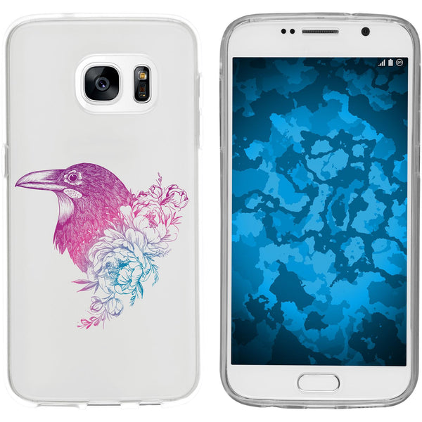 Galaxy S7 Silikon-Hülle Floral Rabe M4-6 Case