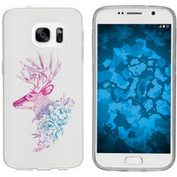 Galaxy S7 Silikon-Hülle Floral Hirsch M7-6 Case