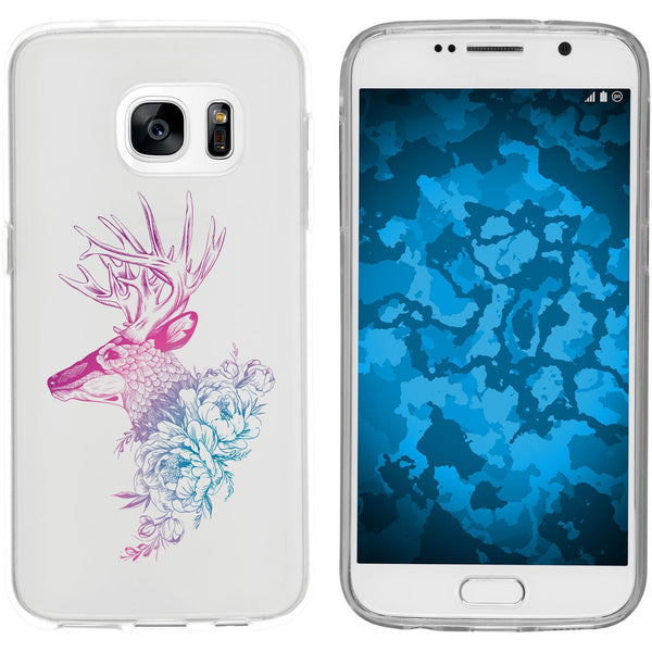 Galaxy S7 Silikon-Hülle Floral Hirsch M7-6 Case