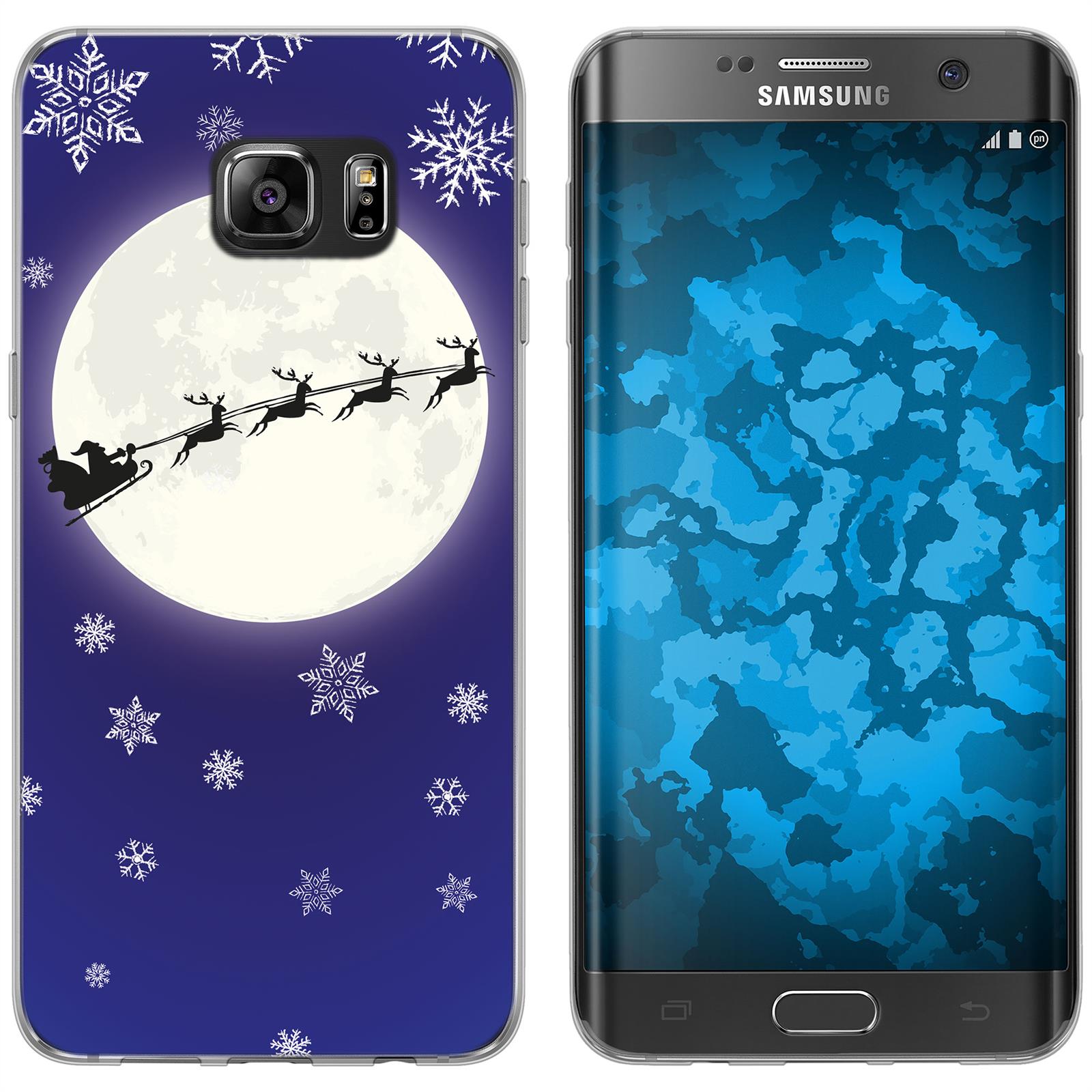 Galaxy S7 Edge Silikon-Hülle X Mas Weihnachten Santa - Snowf