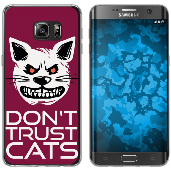 Galaxy S7 Edge Silikon-Hülle Crazy Animals Katze M1 Case