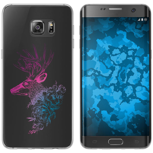 Galaxy S7 Edge Silikon-Hülle Floral Hirsch M7-6 Case