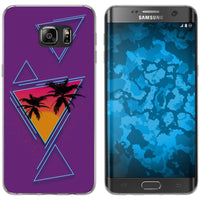 Galaxy S7 Edge Silikon-Hülle Retro Wave Palmen M3 Case