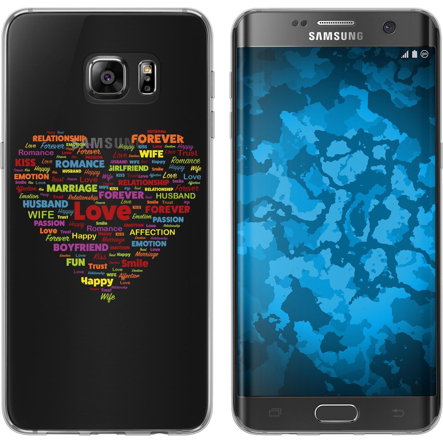 Galaxy S7 Edge Silikon-Hülle pride Herz M5 Case