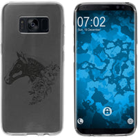 Galaxy S8 Silikon-Hülle Floral Pferd M5-1 Case