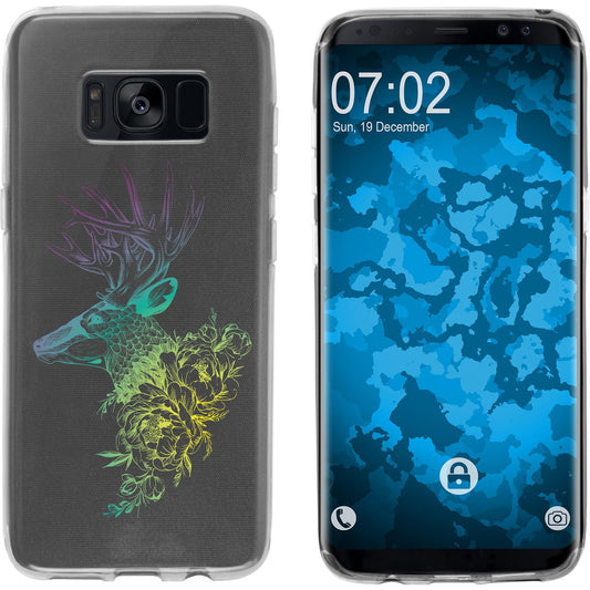 Galaxy S8 Silikon-Hülle Floral Hirsch M7-4 Case