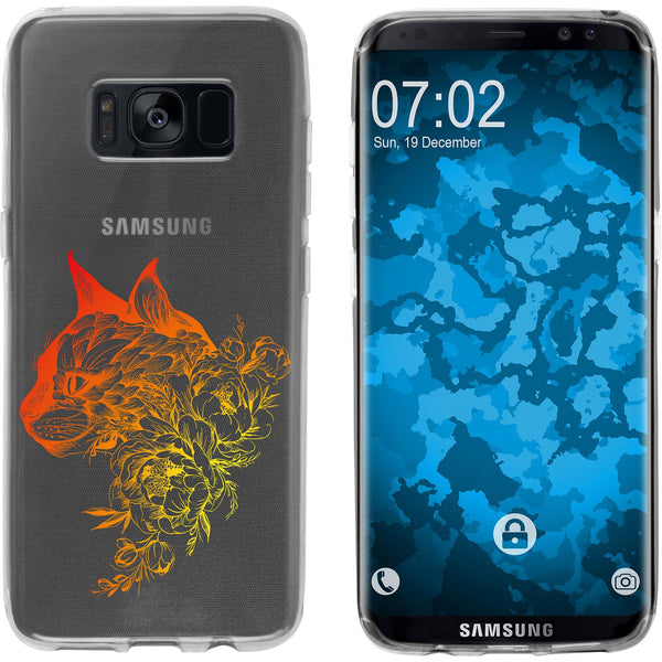 Galaxy S8 Silikon-Hülle Floral Katze M2-2 Case