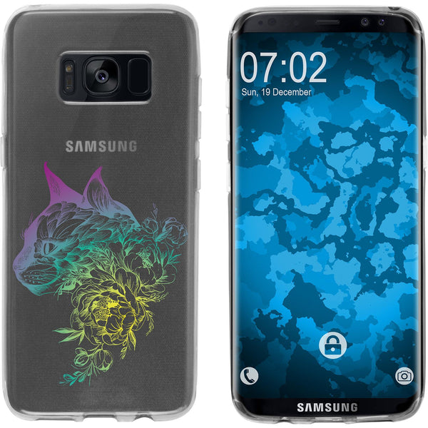 Galaxy S8 Silikon-Hülle Floral Katze M2-4 Case