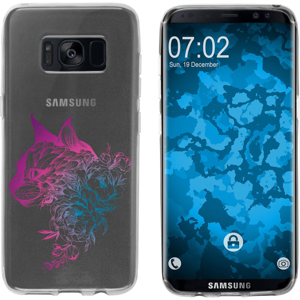 Galaxy S8 Silikon-Hülle Floral Katze M2-6 Case