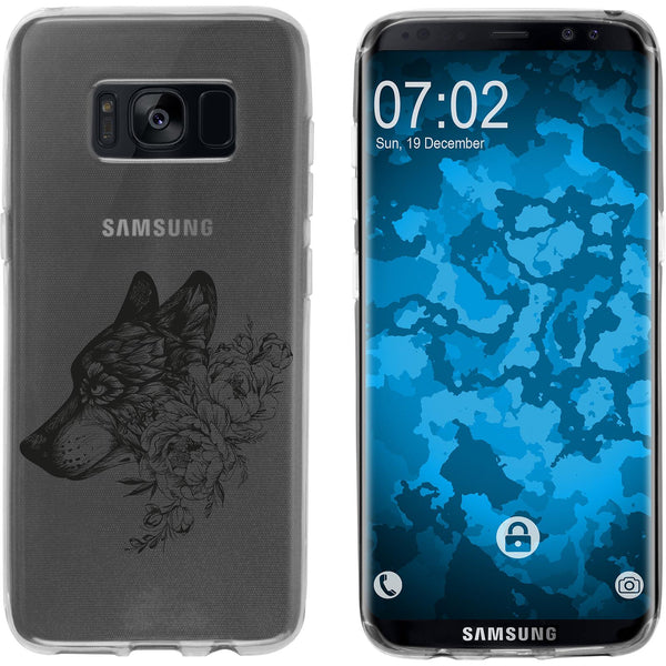 Galaxy S8 Silikon-Hülle Floral Wolf M3-1 Case