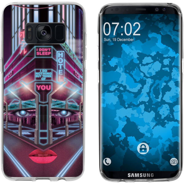 Galaxy S8 Silikon-Hülle Retro Wave Cyberpunk.02 M5 Case