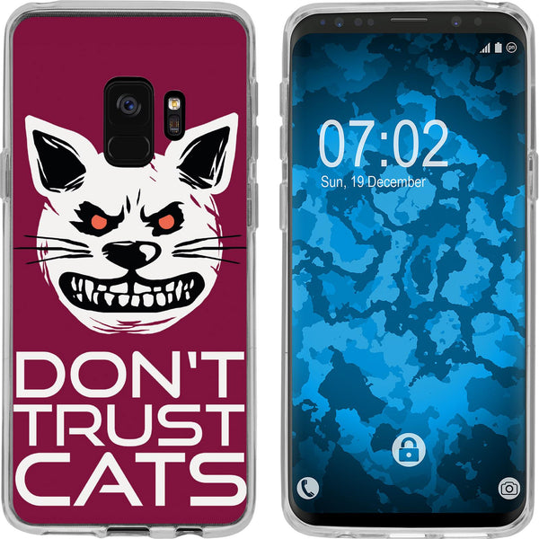 Galaxy S9 Silikon-Hülle Crazy Animals Katze M1 Case