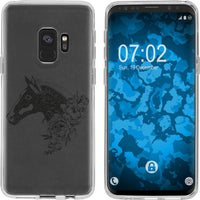 Galaxy S9 Silikon-Hülle Floral Pferd M5-1 Case