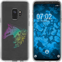 Galaxy S9 Silikon-Hülle Floral Pferd M5-4 Case