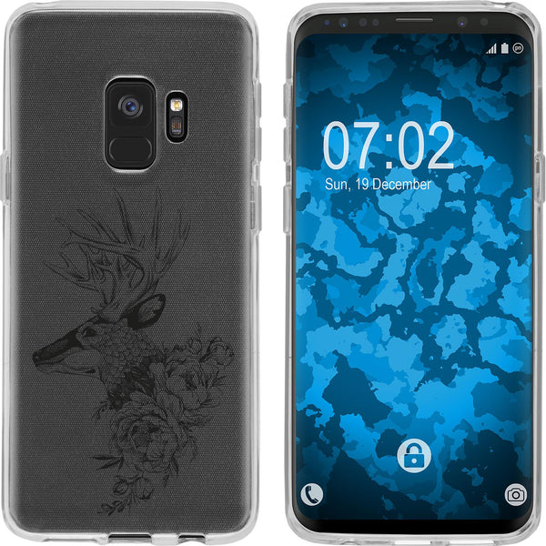 Galaxy S9 Silikon-Hülle Floral Hirsch M7-1 Case