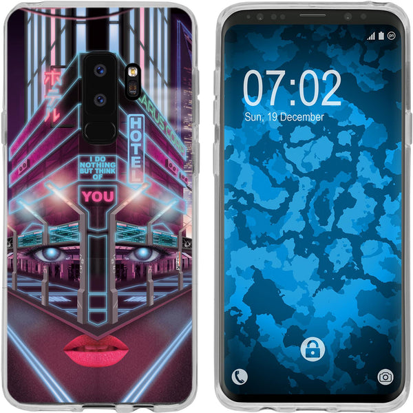 Galaxy S9 Plus Silikon-Hülle Retro Wave Cyberpunk.02 M5 Case