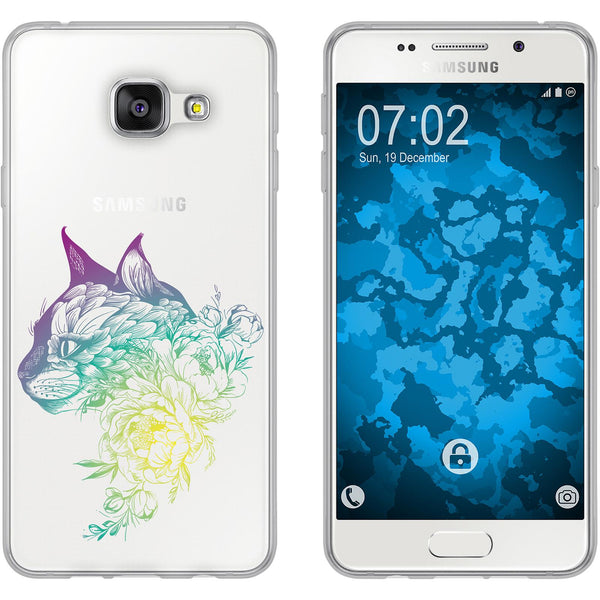 Galaxy A3 (2016) A310 Silikon-Hülle Floral Katze M2-4 Case