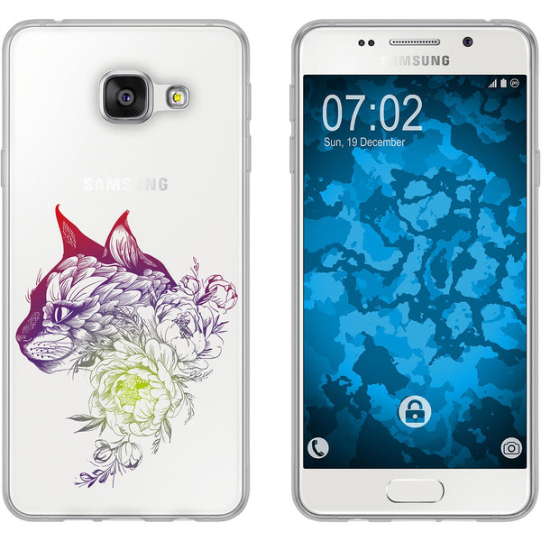 Galaxy A3 (2016) A310 Silikon-Hülle Floral Katze M2-5 Case