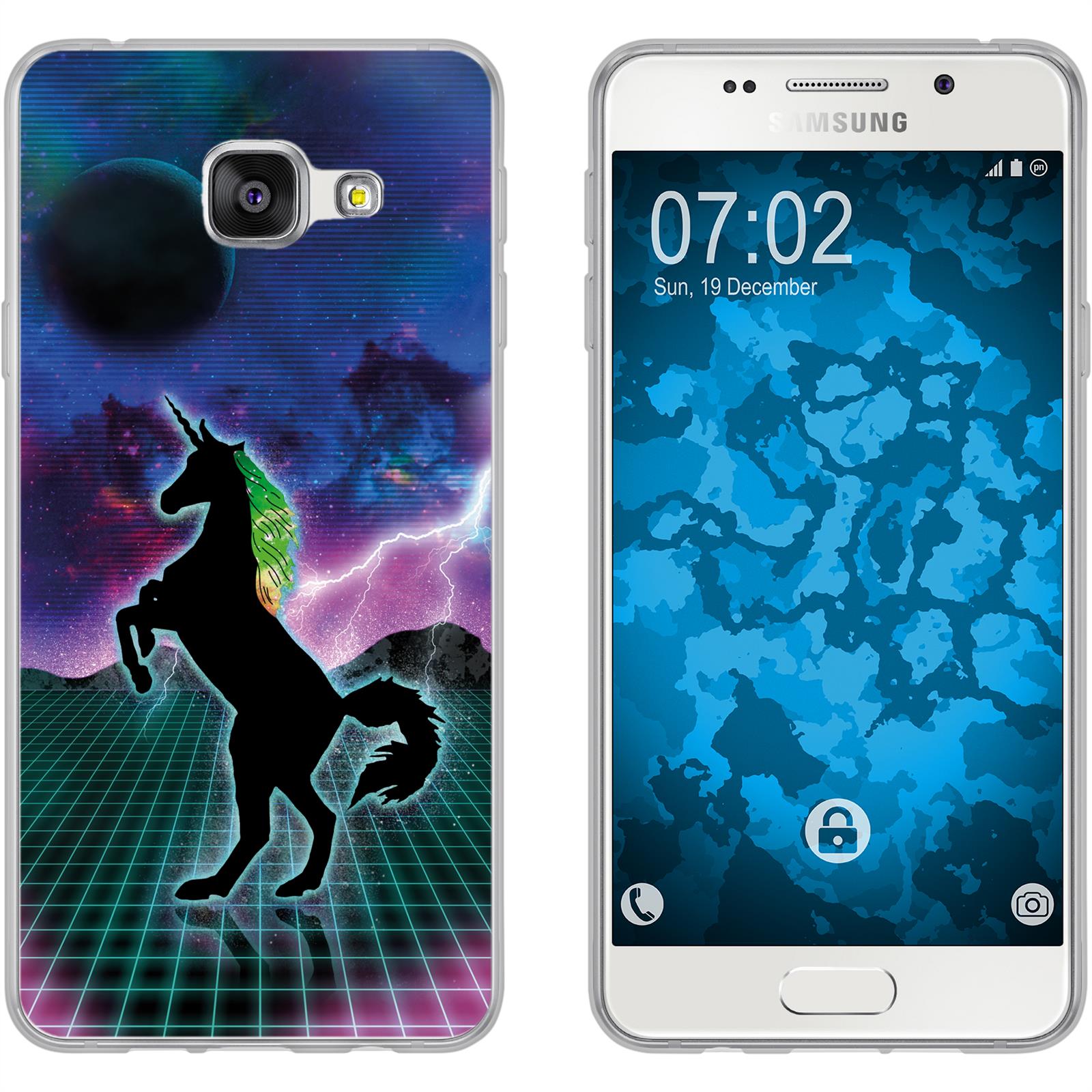 Galaxy A5 (2016) A510 Silikon-Hülle Retro Wave Einhorn M2 Ca