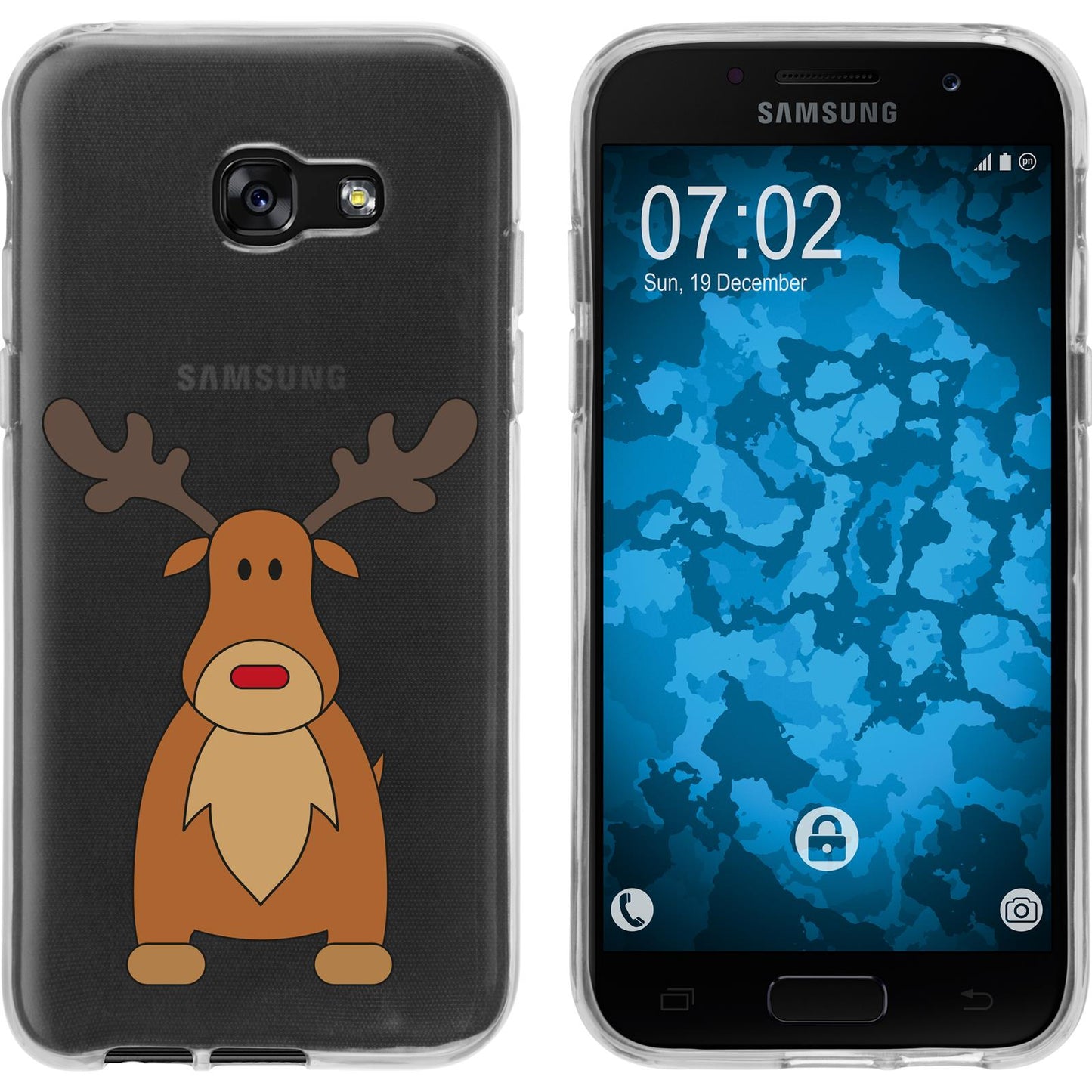 Galaxy A5 2017 Silikon-Hülle X Mas Weihnachten Rentier M3 Ca