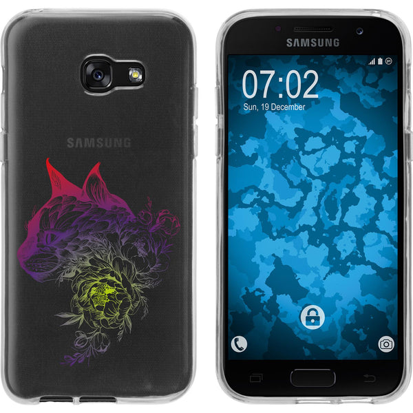 Galaxy A3 2017 Silikon-Hülle Floral Katze M2-5 Case