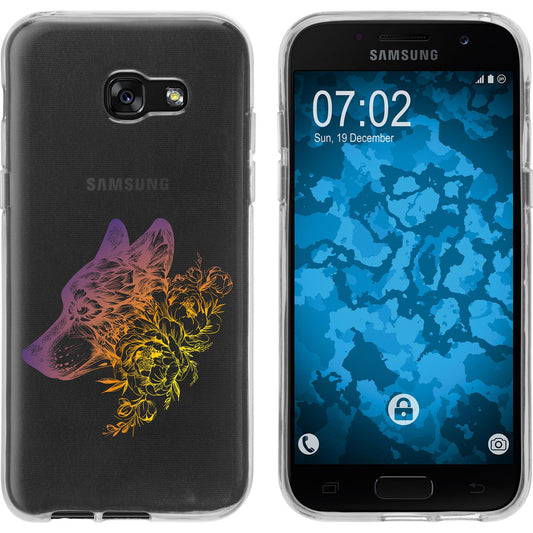 Galaxy A3 2017 Silikon-Hülle Floral Wolf M3-3 Case