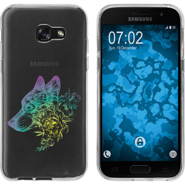 Galaxy A3 2017 Silikon-Hülle Floral Wolf M3-4 Case