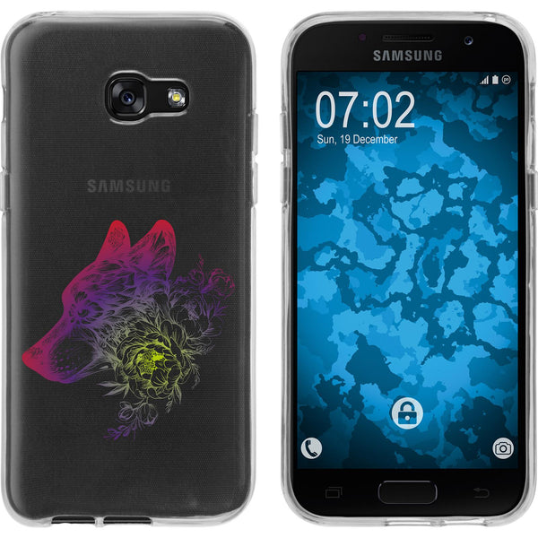 Galaxy A3 2017 Silikon-Hülle Floral Wolf M3-5 Case