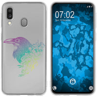 Galaxy A40 Silikon-Hülle Floral Rabe M4-4 Case