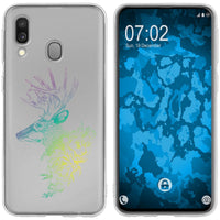 Galaxy A40 Silikon-Hülle Floral Hirsch M7-4 Case