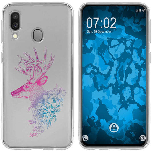 Galaxy A40 Silikon-Hülle Floral Hirsch M7-6 Case