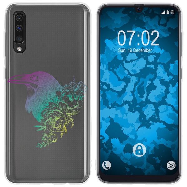 Galaxy A50 Silikon-Hülle Floral Rabe M4-4 Case