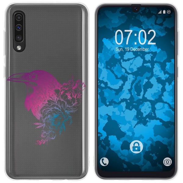 Galaxy A50 Silikon-Hülle Floral Rabe M4-6 Case