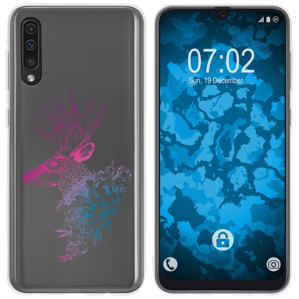 Galaxy A50 Silikon-Hülle Floral Hirsch M7-6 Case