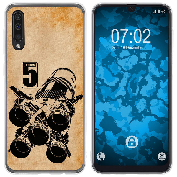 Galaxy A50 Silikon-Hülle Space Moon Rocket M3 Case