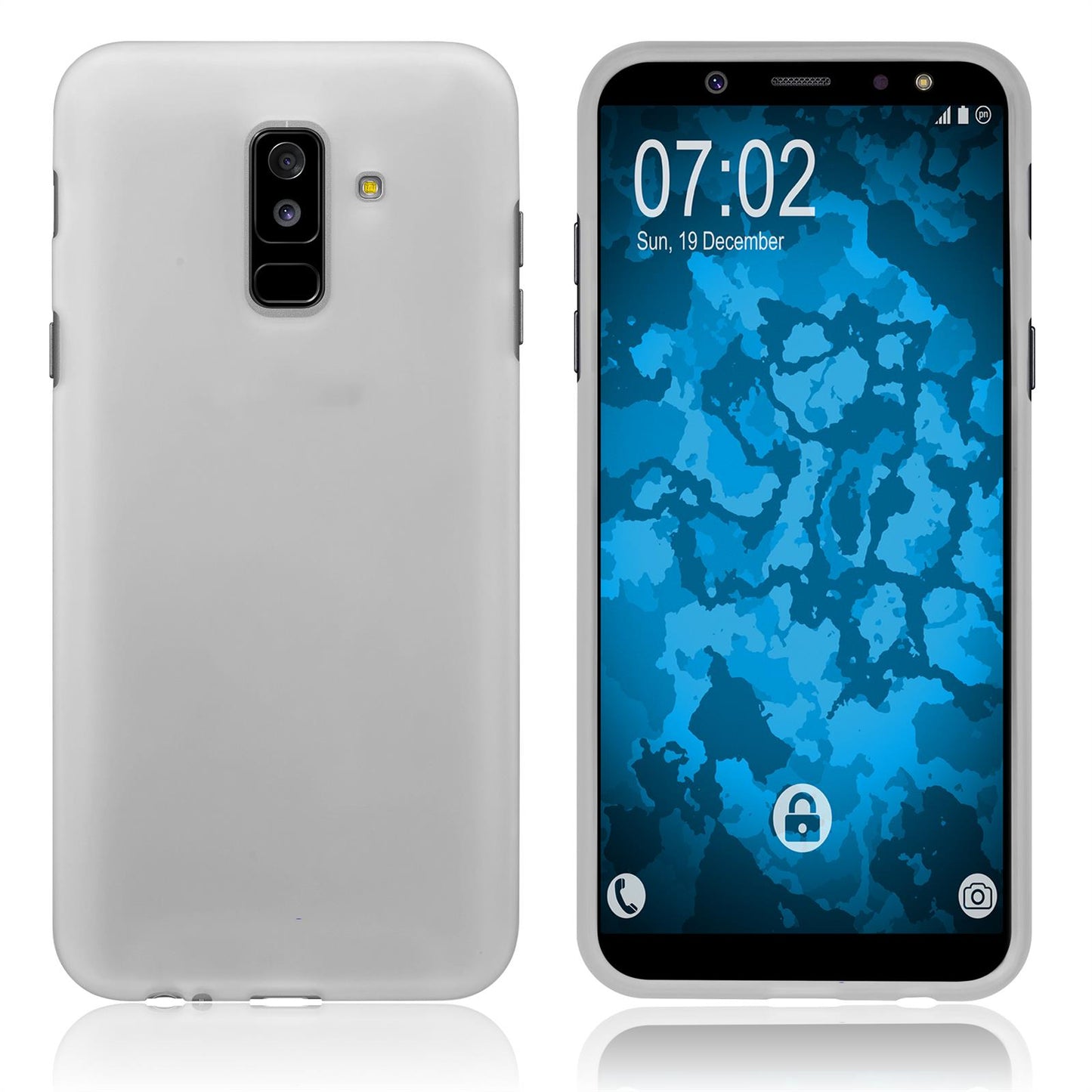 PhoneNatic Case kompatibel mit Samsung Galaxy A6 Plus (2018) - clear Silikon Hülle matt Cover