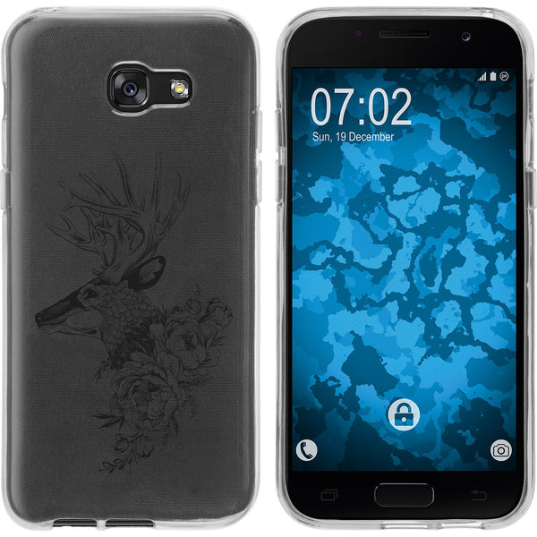 Galaxy A7 (2017) Silikon-Hülle Floral Hirsch M7-1 Case