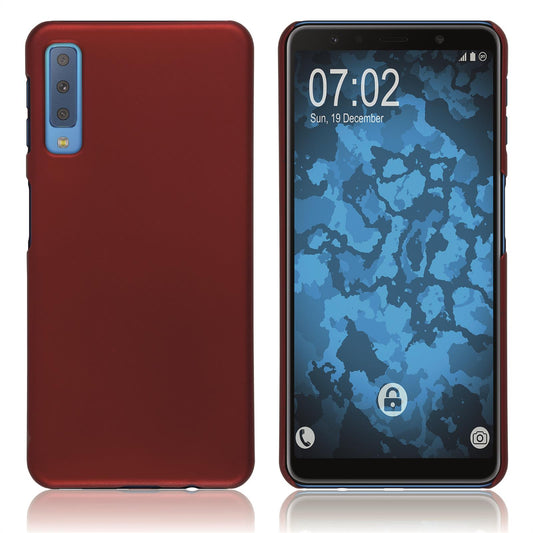 Hardcase für Samsung Galaxy A7 (2018) gummiert rot