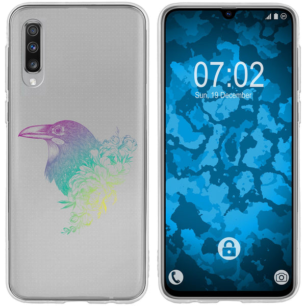 Galaxy A70 Silikon-Hülle Floral Rabe M4-4 Case