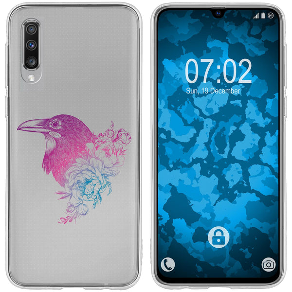 Galaxy A70 Silikon-Hülle Floral Rabe M4-6 Case