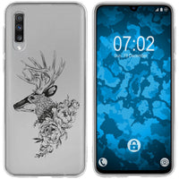 Galaxy A70 Silikon-Hülle Floral Hirsch M7-1 Case