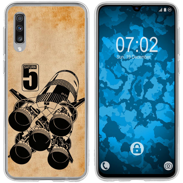 Galaxy A70 Silikon-Hülle Space Moon Rocket M3 Case