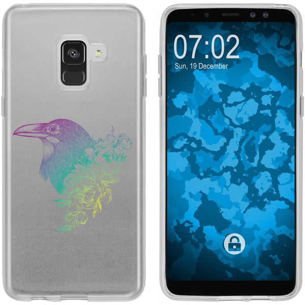 Galaxy A8 (2018) EU Version Silikon-Hülle Floral Rabe M4-4 C