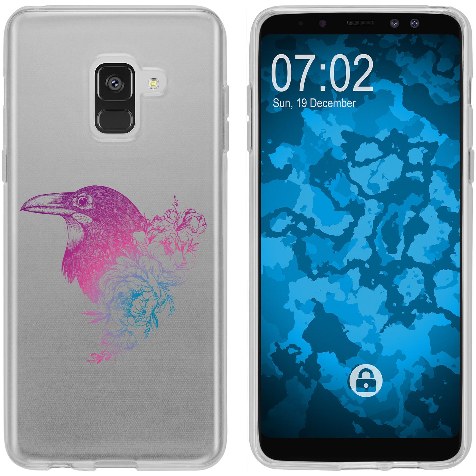 Galaxy A8 (2018) EU Version Silikon-Hülle Floral Rabe M4-6 C