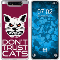 Galaxy A80 Silikon-Hülle Crazy Animals Katze M1 Case