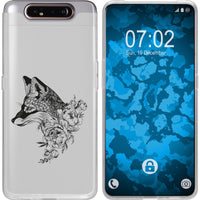 Galaxy A80 Silikon-Hülle Floral Fuchs M1-1 Case