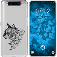 Galaxy A80 Silikon-Hülle Floral Katze M2-1 Case